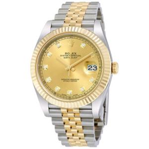 Datejust 41 Champagne Diamond Steel and 18K Yellow Gold Jubilee Watch 126333CDJ