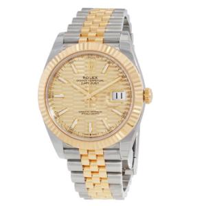 Datejust 41 Gold Fluted Motif Dial Steel and 18K Yellow Gold Jubilee Watch 126333BKSJ
