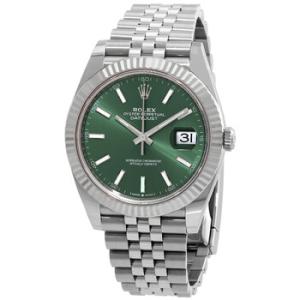 Datejust 41 Mint Green Dial Automatic Steel and White Gold Jubilee Watch M1263340028