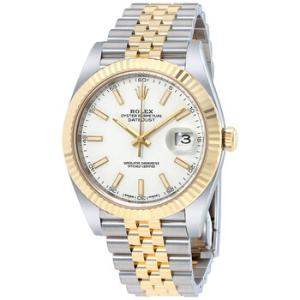 Datejust 41 White Dial Steel and 18K Yellow Gold Jubilee Watch 12633WSJ