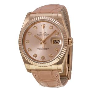 Datejust Automatic Pink Diamond Dial 18kt Everose Gold Watch 116135PKDL