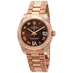 Datejust Chocolate Dial Automatic 18kt Everose Gold President Watch 178275CHRDP