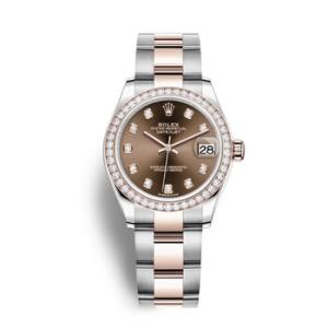 Datejust Chocolate Dial Automatic Steel and Everose Gold Oyster Watch 278381CHDO