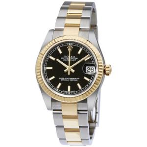Datejust Lady 31 Black Dial Stainless Steel and 18K Yellow Gold Oyster Bracelet Automatic Watch 178273BKSO
