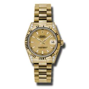 Datejust Lady 31 Champagne Dial 18K Yellow Gold President Automatic Watch 178238CSP