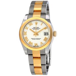 Datejust Lady 31 White Dial Stainless Steel and 18K Yellow Gold Oyster Bracelet Automatic Watch 178243WRO