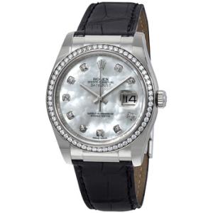 Datejust Mother of Pearl Dial Automatic Leather  Watch 116189MDL