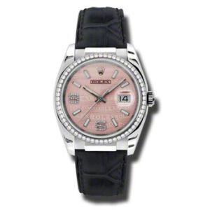 Datejust Pink Wave Dial Diamond Automatic Watch 116189PWDAL