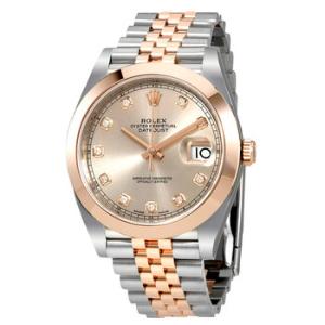 Datejust Sundust Diamond Steel and 18K Everose Gold Watch 126301SNDJ