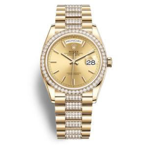 DayDate 36 Automatic Champagne Dial 18kt Yellow Gold Diamond Set President Watch 128348CSDP