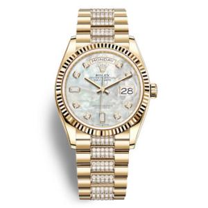 DayDate 36 Mother of Pearl Dial 18kt Yellow Gold DiamondSet President Watch 128238MDDP