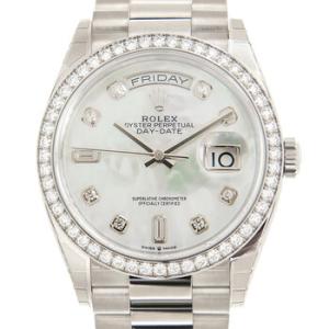 DayDate 36 Mother of Pearl Diamond Dial 18kt White Gold President Watch 128349MDP