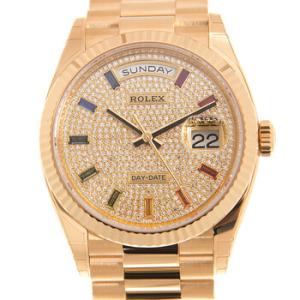 DayDate 36 Rainbow Baguette Dial 18kt Yellow Gold President Watch 128238DSP