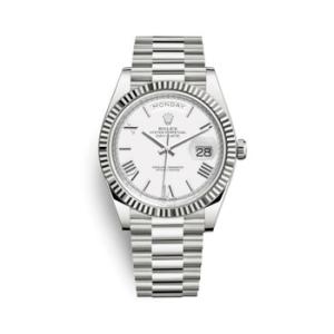 DayDate 40 White Dial Automatic 18kt White Gold President Watch 228239WRP