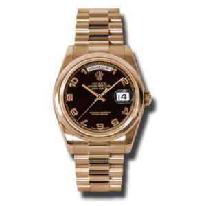 DayDate Black Dial 18K Everose Gold President Automatic Watch 118205BKAP