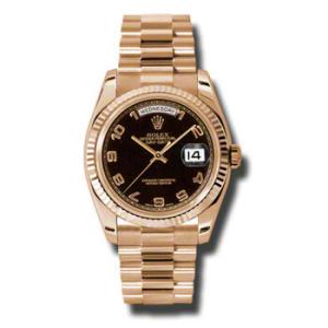 DayDate Black Dial 18K Everose Gold President Automatic Watch 118235BKAP