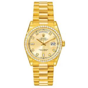 DayDate Champagne Dial 18K Yellow Gold President Automatic Watch 118348CDP