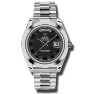 DayDate II Black Concentric Dial Platinum President Automatic Watch 218206BKCAP