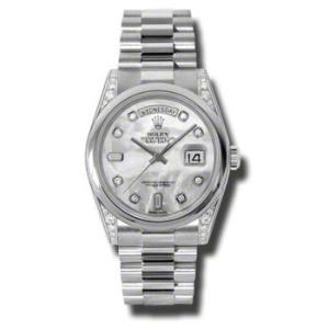 DayDate Mother Of Pearl Dial Platinum President Automatic Watch 118296MDP