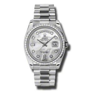 DayDate Mother Of Pearl Dial Platinum President Automatic Watch 118346MDP