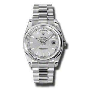 DayDate Silver Dial Platinum President Automatic Watch 118206SSP