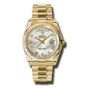 DayDate White MotherOfPearl Dial 18K Yellow Gold President Automatic Watch 118238MRP