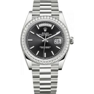 Day Date 40 Automatic Black Dial 18kt White Gold Watch 228349BKSP
