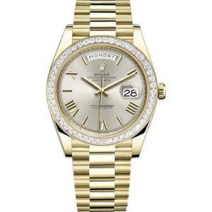 Day Date 40 Automatic Silver Dial 18kt Yellow Gold President Watch 228398SRP