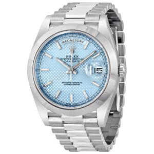 Day Date 40 Ice Blue Diagonal Motif Dial Platinum President Automatic Watch 228206IBLSP