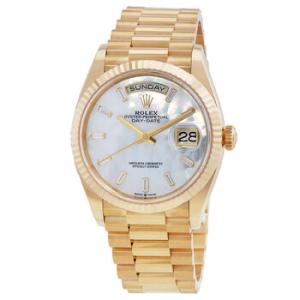 Day Date Automatic Chronometer Diamond White Mother of Pearl Dial Watch M1282380123