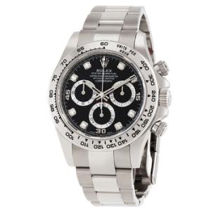 Daytona Chronograph Automatic Chronometer Diamond Black Dial Watch