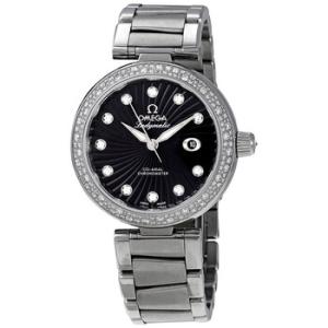 DeVille Black WavePatterned Diamond Dial Automatic Watch 425.35.34.20.51.001