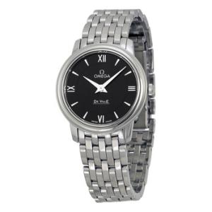 DeVille Prestige Black Dial Stainless Steel Watch