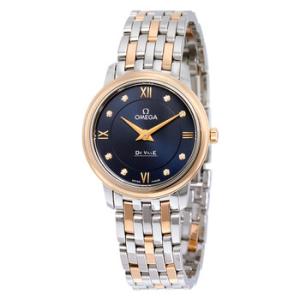 De Ville Blue Diamond Dial Steel and 18K Rose Gold Watch 424.20.27.60.53.001