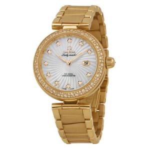De Ville Ladymatic Mother of Pearl Dial 18kt Yellow Gold Diamond Watch