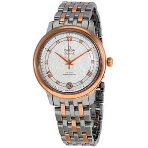 De Ville Silver Diamond Dial Steel and 18kt Rose Gold Watch 424.20.33.20.52.002