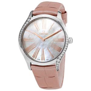 De Ville Tresor Quartz Diamond White Mother of Pearl Dial Watch
