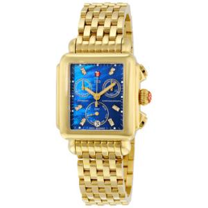 Deco Chronograph Blue Mother of Pearl Dial Goldplated Watch MWW06P000221
