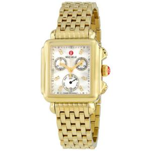 Deco Day Diamond Yellow Goldtone Watch MWW06P000016