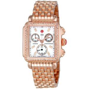 Deco Day White Dial Diamond Bezel RoseGold Watch MWW06P000109