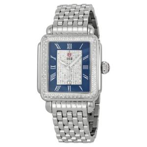 Deco Diamond Blue Pave Dial Strap Watch MWW06T000082
