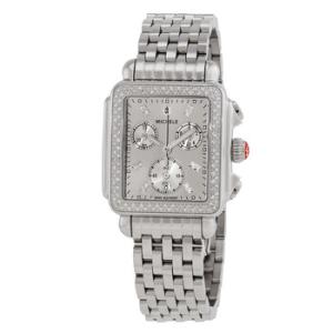Deco High Shine Chronograph Quartz Diamond Silver Dial Watch MWW06A000804