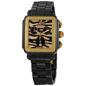 Deco Safari Cheetah Black Ceramic Watch MWW06F000012