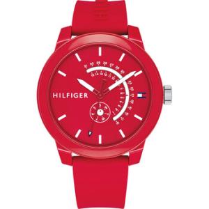 Denim Quartz Red Dial Watch