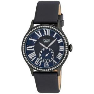 Diamond Quartz Crystal Black Mother of Pearl Dial Watch BUR056BK