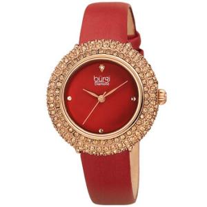 Diamond Red Dial Red Satin Watch BUR227BUR