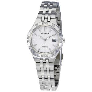 Diamond Silvertone Stainless Steel Watch EW233051A