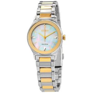 Diamond White Mother of Pearl Dial Twotone Watch EM073456D