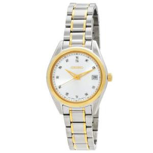 Diamonds Quartz Silver Dial TwoTone Watch SUR582P1