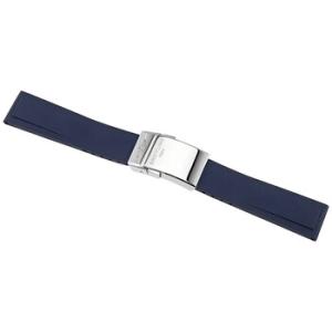 Diver Pro Blue Rubber Watch Band Strap with a Stainless Steel Deployment Buckle